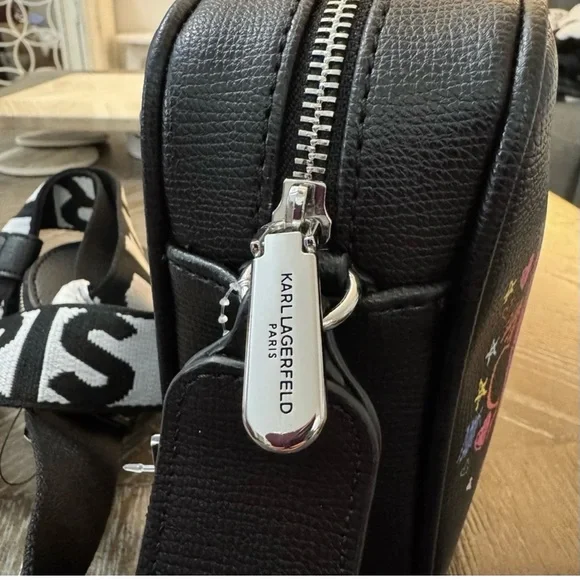 Karl Lagerfeld Black Bag with Colorful Embroidery - Picture 5 of 6